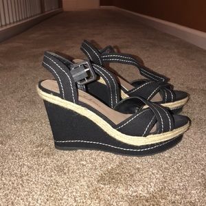 Tan and Black Wedges